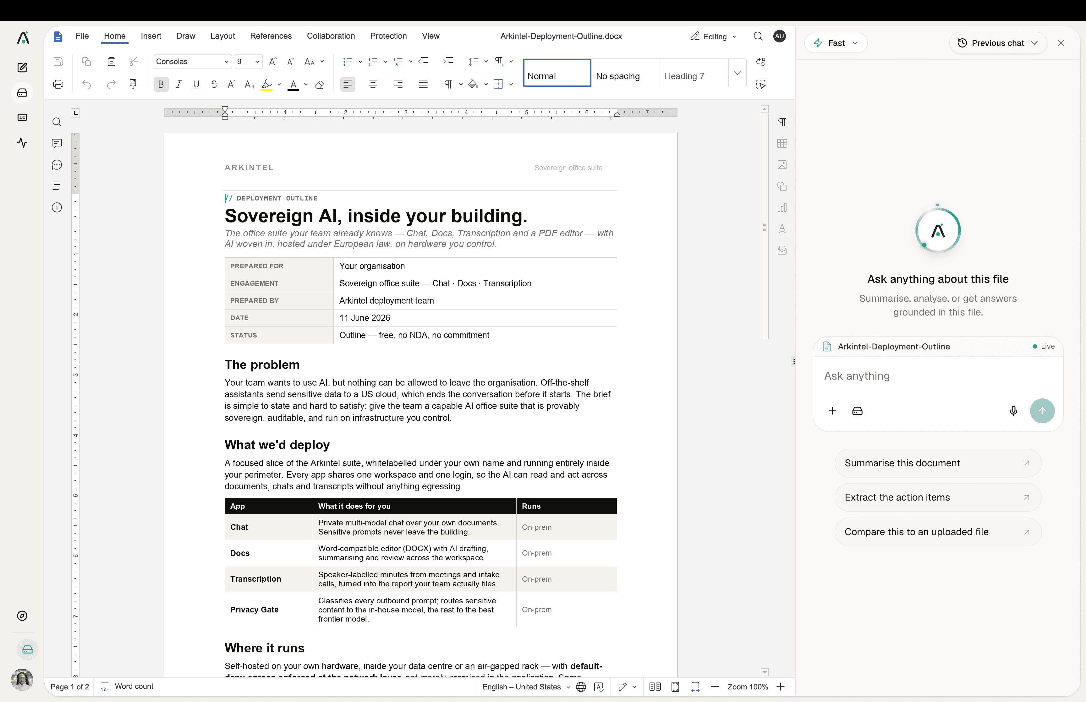 Docs product screenshot